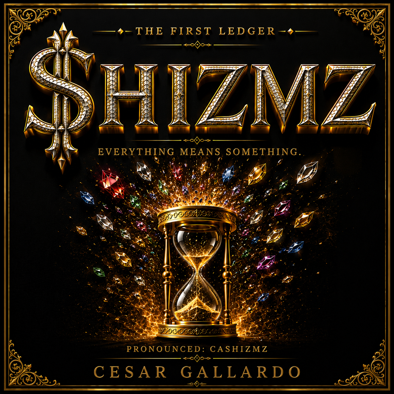 $HIZMZ — The First Ledger book cover by Cesar Gallardo